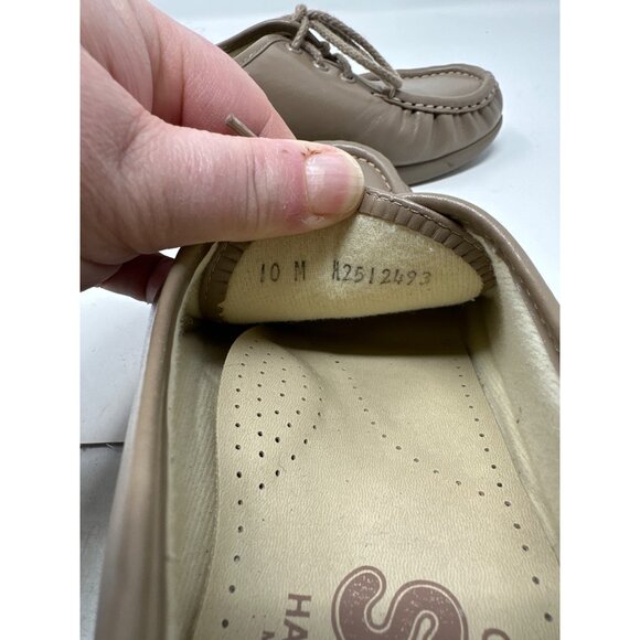 SAS Womens Leather Comfort Lace-Up Loafers Taupe Size 10M - Picture 10 of 14